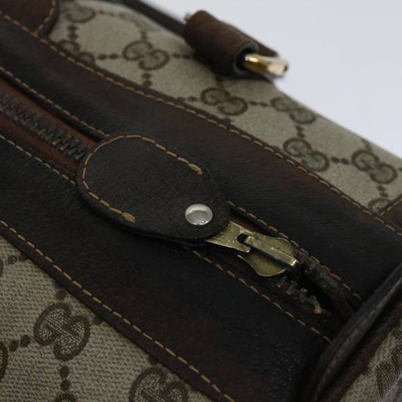 GUCCI GG Supreme Web Sherry Line Hand Bag PVC Beige Red Green Auth 67336 - Picture 14 of 16